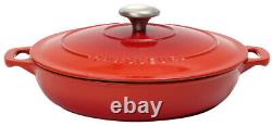 Chasseur 24cm Cast Iron Shallow Casserole 2.5L Chilli Red