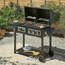 Classic Barbecue grill outdoor Gas and Charcoal Combination Grill garden New UK
