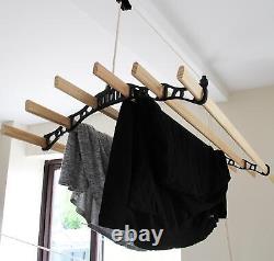 Clothes Airer Dryer Pulley Maid Kit 6 Lath Black/white Victorian Vintage