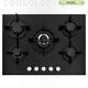 Cookology GGH705BK 70cm Gas-on-Glass Hob in Black with Cast Iron Pan Supports