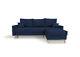 Corner Sofa Bed with Storage Compartment Scandinavian Style Blue Velvet Fabric
