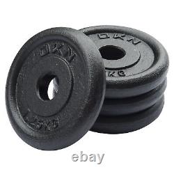DKN 36kg Black Cast Iron Barbell and Dumbbell Weight Set