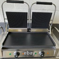 Davlex Panini Press Double Sided Electric Commercial Twin Contact Grill Pannini