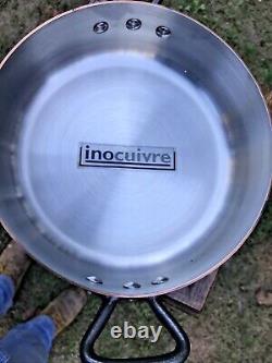 De Buyer INOCUIVRE Copper Round Pan Cast Iron Handles Made France Approx. 2.5mm