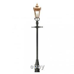 Deluxe 2.3m Copper Traditional Victorian Cast Iron Garden Lamp Post Set