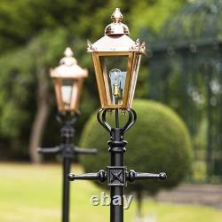Deluxe 2.3m Copper Traditional Victorian Cast Iron Garden Lamp Post Set
