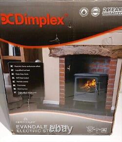 Dimplex OptiMyst Evandale 2000W Matt Slate grey Cast iron Electric Stove £599