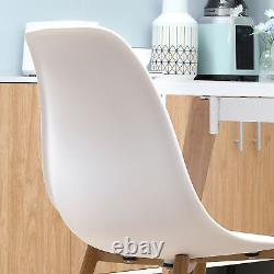 Dining Chairs Set of 4 Modern Armless Accent Chair with Back for Kitchen, White
