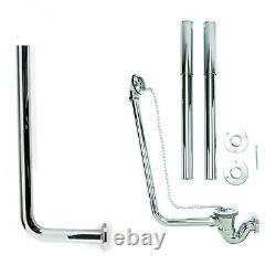 Double Ended Cast Iron Bath + Deck Taps & Waste/Trap Kit 1700 With TH