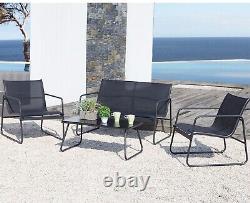 Durable Garden Furniture Set 4 Piece Sofa Chair Table Outdoor New Lounge Patio