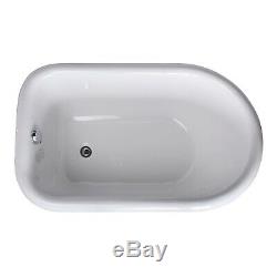 ENKI BB005 Grey Small Cast Iron Freestanding Bath Single Ended THE PETITE MARSEI