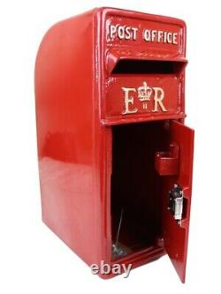 ER Post Box Postbox Letter Box Cast Iron Royal Mail Pillar Red Large