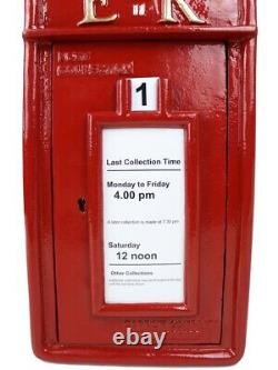 ER Post Box Postbox Letter Box Cast Iron Royal Mail Pillar Red Large