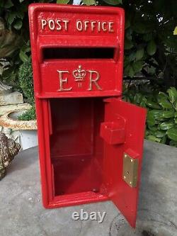 ER Royal Mail Cast Iron Post Office Box ER Red British Post box reproduction