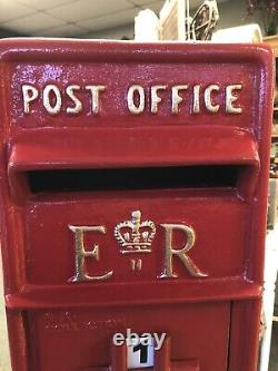 ER Royal Mail Cast Iron Post Office Box ER Red British Post box reproduction