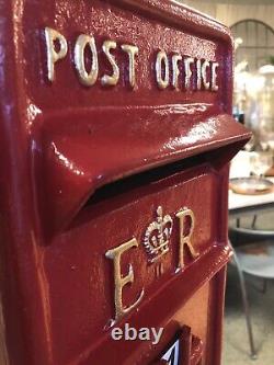 ER Royal Mail Cast Iron Post Office Box ER Red British Post box reproduction