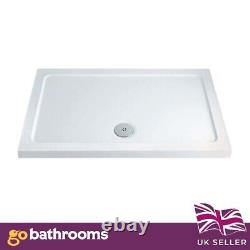 Eacon Low Profile Rectangle White Stone Resin Acrylic Shower Tray 1300x900mm