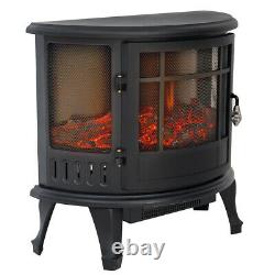 Electric 1800W Cast Iron Fireplace Heater Stove Log Burner LED Fire Flame Effect