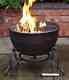 Elidir Cast Iron Fire Bowl & BBQ Grill in One! Patio Heater Fire Pit Camping Cook