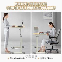 Ergonomic Standing Laptop Table Lifting Desk Home Office Workstation with Wheels