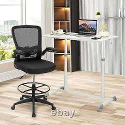 Ergonomic Standing Laptop Table Lifting Desk Home Office Workstation with Wheels