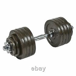 Everyday Essentials 105 Pound Adjustable Weight Dumbbell Set with Cast Iron Plates