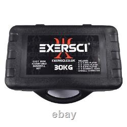 Exersci Cast Iron Adjustable Dumbbell / Barbell Box Set 20kg/30kg in Carry Case