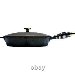 FINEX Skillet 12 in. Oven-Safe Cast Iron with Lid Rustic Black