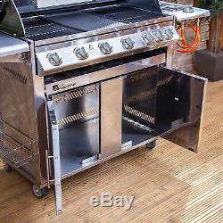 Fire Mountain Premier 6 Burner Gas Barbecue in Stainless Steel with Window