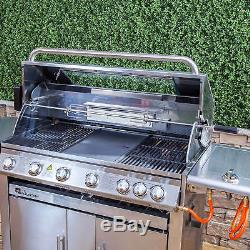 Fire Mountain Premier 6 Burner Gas Barbecue in Stainless Steel with Window