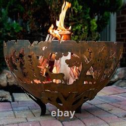 Fire Pit Garden Heater Bowl Outdoor Cast Iron Round Log Burner Brazier BBQ Patio