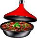Fire Red Cast Iron Moroccan Tagine 4-Quart Cooking Pot with Silver Knob, Enamele