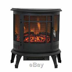 FoxHunter Electric Fireplace Heater LED Flame Effect 1800W Fire Log Burner Stove