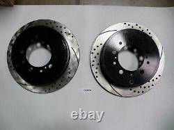 Front & Rear Brake Kit Fits Tundra Drilled and Slotted Brake Rotors with Pads
