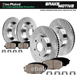 Front+Rear Brake Rotors and Pads For Dodge Ram 1500 Drilled Rotors Pad 5 Lug