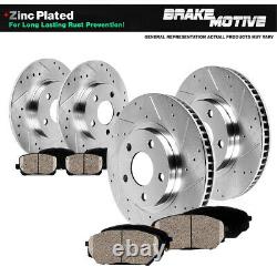 Front+Rear Drill Slot Brake Rotors +Ceramic Pads For Charger Challenger Magnum