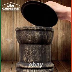 GARDEBRUK Cast Iron Garden Chimenea Wood Burning Patio Heater Log Fire Pit Blk