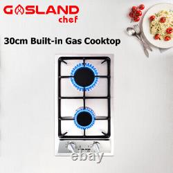 GASLAND 30cm Gas Cooktop with 2 Burner Hob Cast Iron Cooker Stove NG/LPG UK