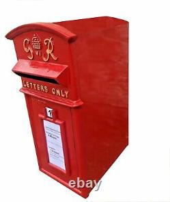 GR Post Box Cast Iron Postal Box Red British Mailbox LARGE Floor Mounting