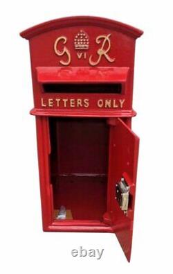 GR Post Box Cast Iron Postal Box Red British Mailbox LARGE Floor Mounting