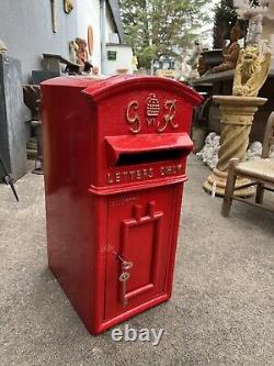 GR Royal Mail Post Box letter Box Cast Iron post office Barn top King George RED