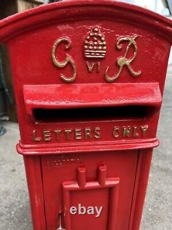 GR Royal Mail Post Box letter Box Cast Iron post office Barn top King George RED