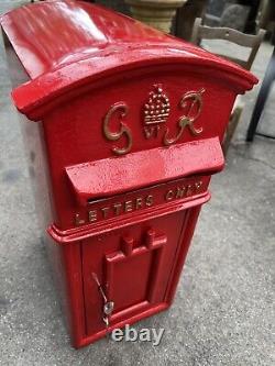 GR Royal Mail Post Box letter Box Cast Iron post office Barn top King George RED