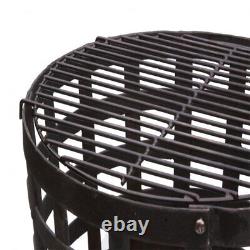 Gardeco Big Fire Garden Outdoor Cast Iron Aragon Fire Bowl Basket