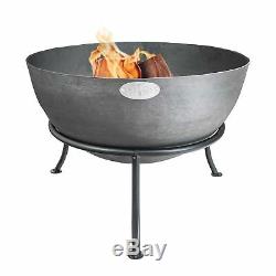 Garden Fire Pit, Cast Iron Brazier Style Flame Basket, 60cm