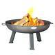 Garden Fire Pit Cast Iron Outdoor Brazier Style Flame Basket Patio Heater, 75cm