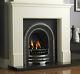 Gas Cast Iron Black Granite White Surround Coal Fire Traditional Fireplace Suite