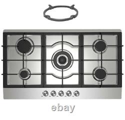 Graded Stainless Steel 90cm Built-in 5 Burner Gas Hob Cast-Iron Stands