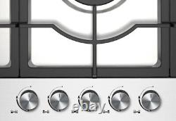 Graded Stainless Steel 90cm Built-in 5 Burner Gas Hob Cast-Iron Stands