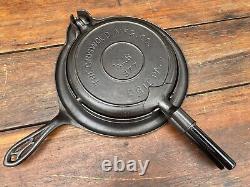 Griswold Cast Iron New American #8 Waffle Iron With Acorn Hinge